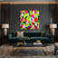 «Abstract Shapes 59», art mural sur toile verte-538524581