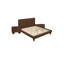 Ensemble de chambre à coucher King, brun, ensemble 3 pièces avec 2 tables de chevet