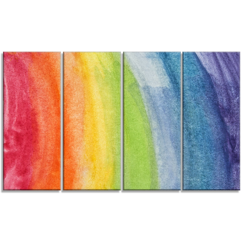 Ensemble abstrait d'art mural sur toile, impression d'arc-en-ciel moderne en couleurs