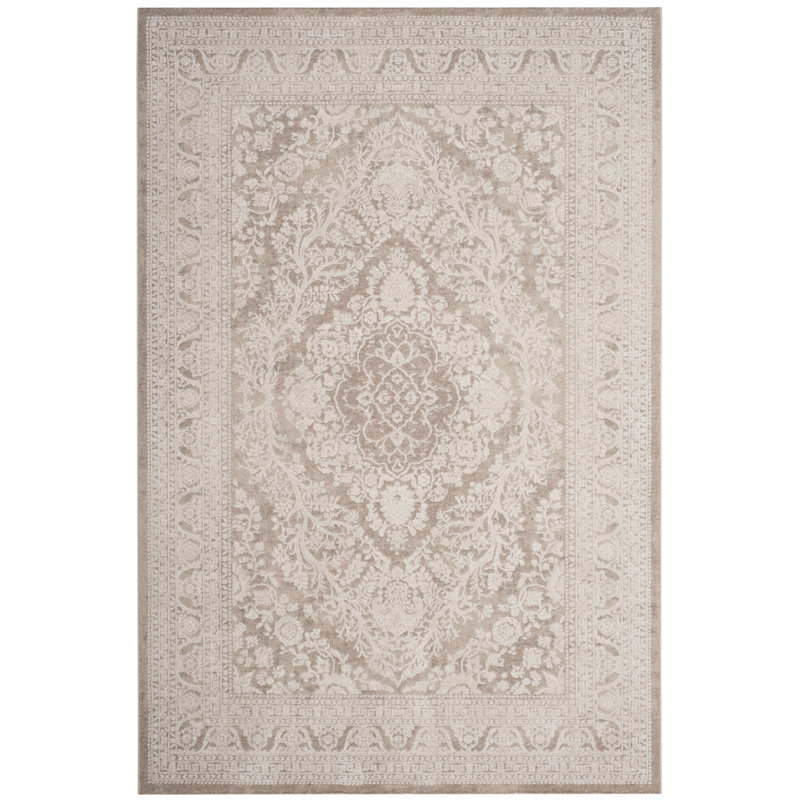 Calidia Oriental Beige/Cream Area Rug, Rectangle 4' x 6'