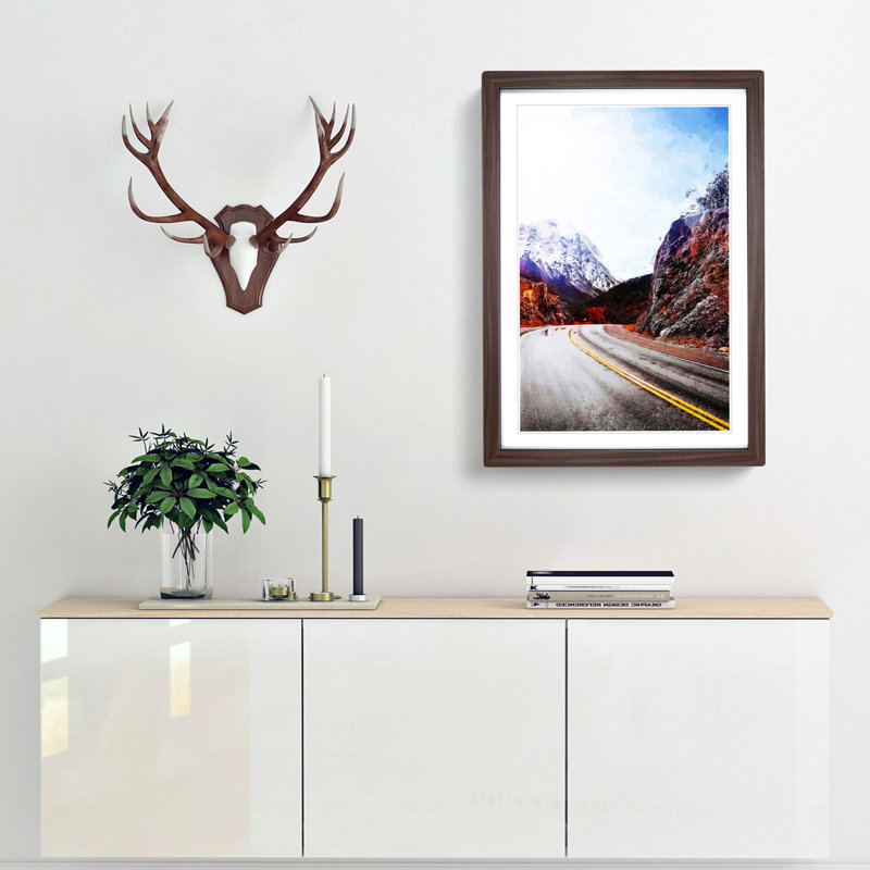 Through the Mountains in Argentina - Picture Frame Graphic Art Print, Walnut, 76cm H x 50cm W x 2cm D