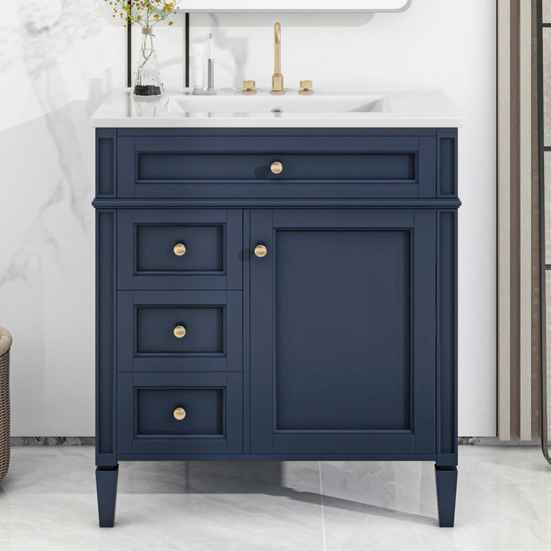 Meuble-lavabo de 30 po avec lavabo supérieur, Blue