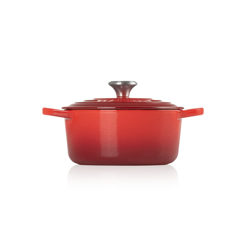 Le Creuset Cast Iron Round Casserole, Cerise, 24cm / 4.2L
