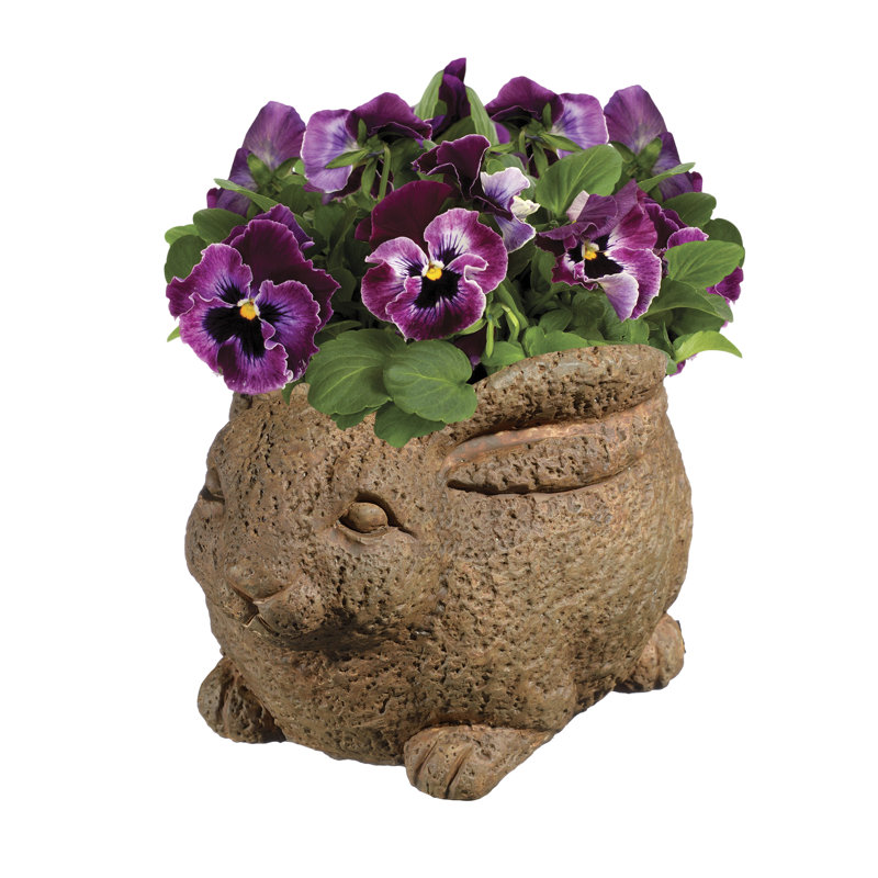 Derwin Statue Planter, 3.75" H x 4.75" W x 6" D, Rust