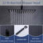 Système de douche moderne à fixation au plafond noir mat avec pomme de douche à haute pression, corps de valve à main, garniture brute et garniture inclus