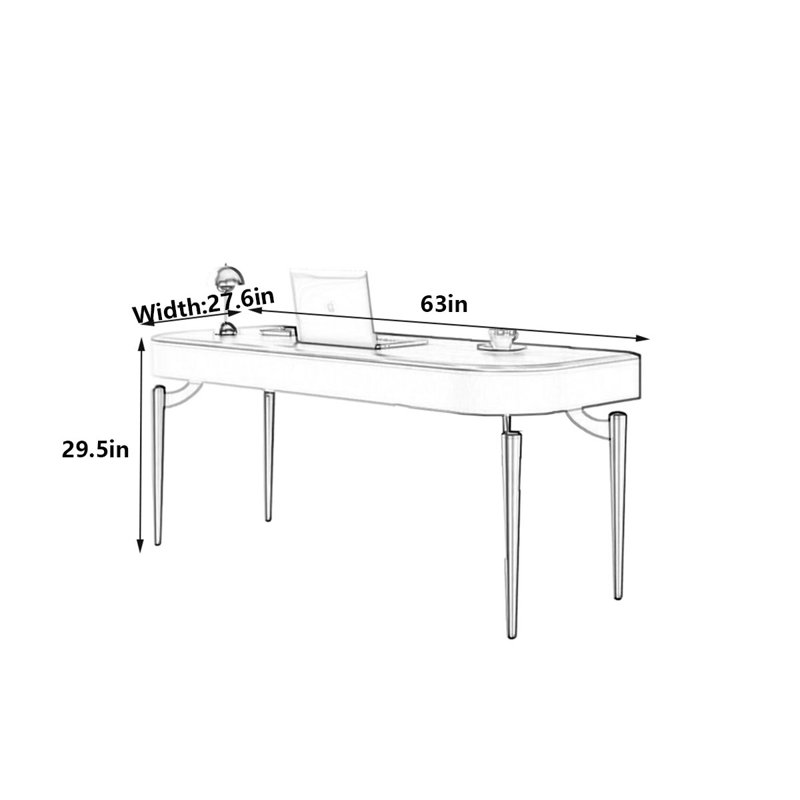 Biral, H 29,5 po x l 63 po x P 27,6 po, Doré