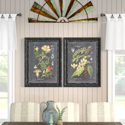 Bergenfield "Midnight Botanicals" by Vision Studio 2-Piece Framed Graphic Art Print Set