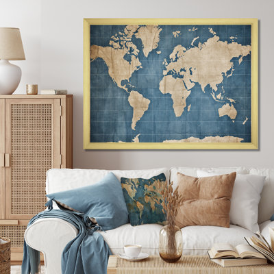 Ancienne carte du monde IV sur toile