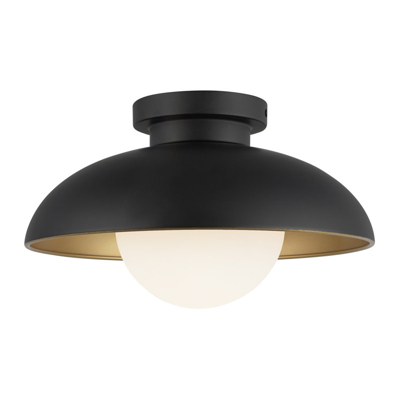 Alessia Flush Mount, Matte Black, 11.125" H x 16" W x 16" D