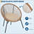 3 Piece Patio Bistro Set, Outdoor Acapulco Chairs Set Of 2 With Glass Top Table, All Weather Modern Patio Chairs With Cushions, Patio Conversation Bistro Set For Deck, Backyard, Balcony, Porch-202601271