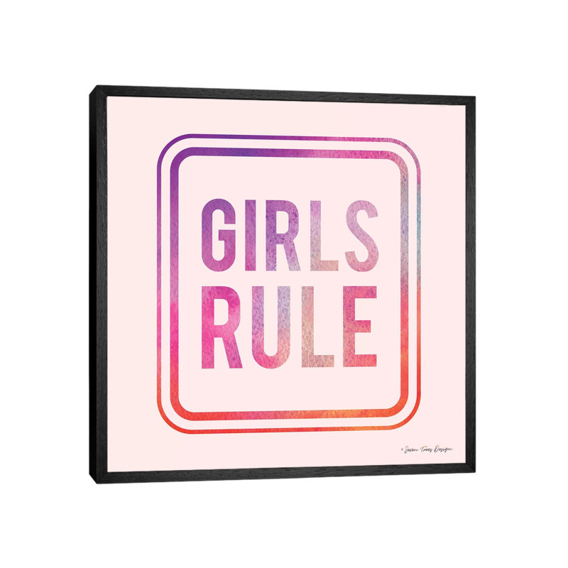Girls Rule by Seven Trees Design - Gallery-Wrapped Canvas Giclée on Canvas, Black Framed, 45.72 cm H x 45.72 cm W