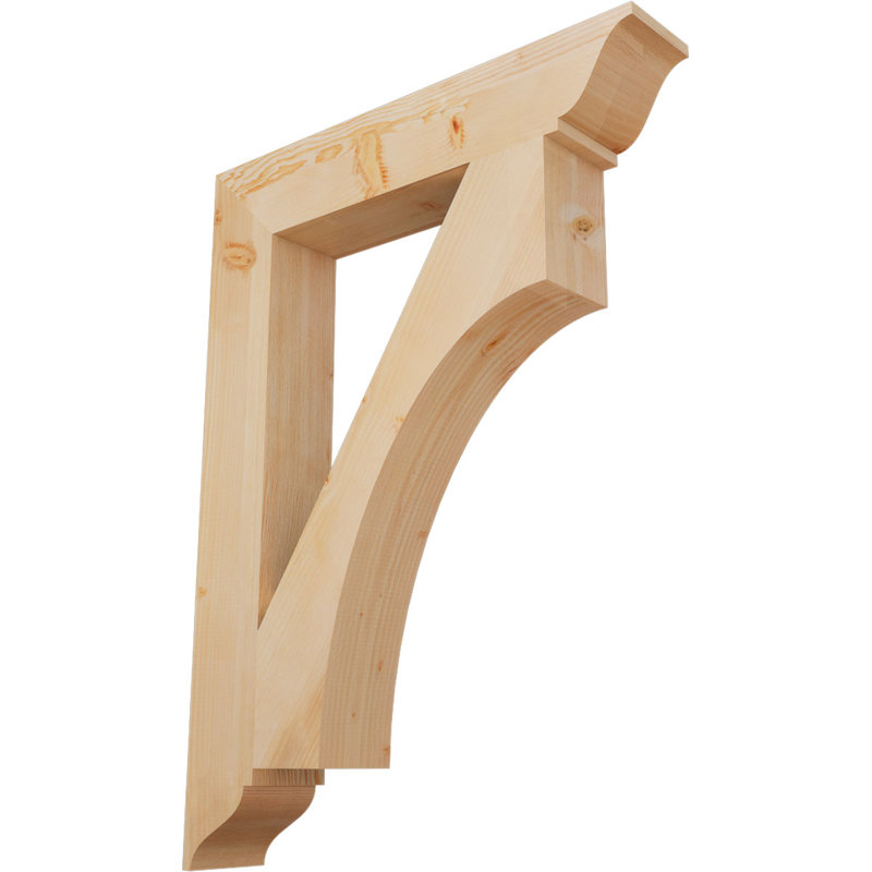 H 5.5'' W D Wood Bracket / Corbel, Douglas Fir, 46" H x 5.5" W x 34" D
