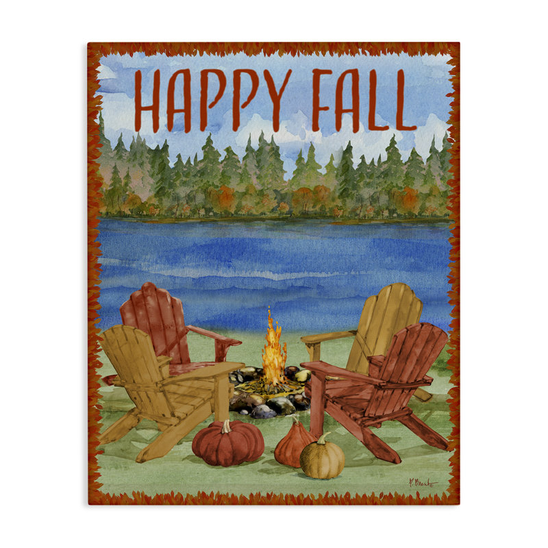 «Happy Fall Bonfire», art mural sur toile par Paul Brent, H 48 po x l 36 po