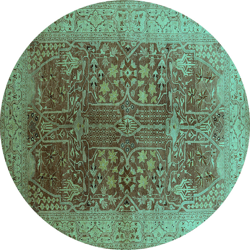 Michol Performance Oriental Indoor Rug, Round 7'