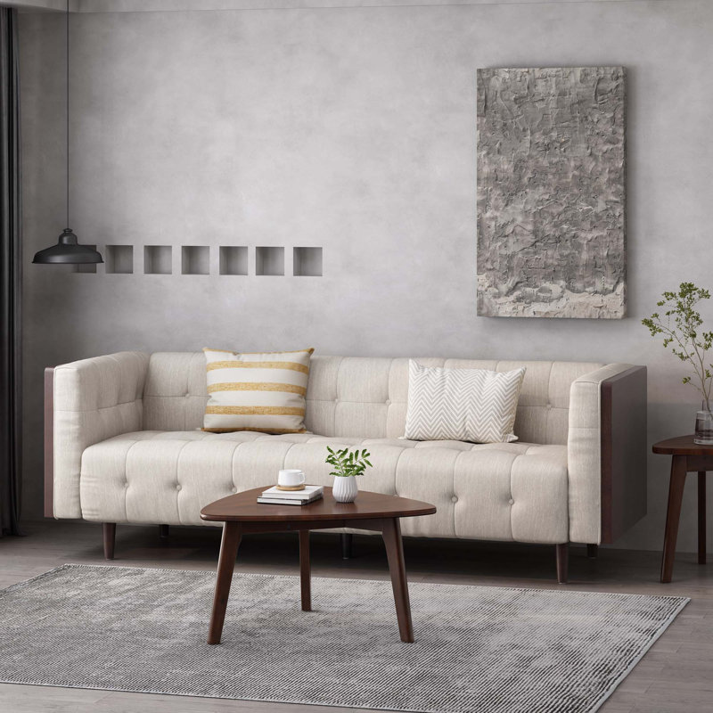 Canapé 3 places, Tissu beige