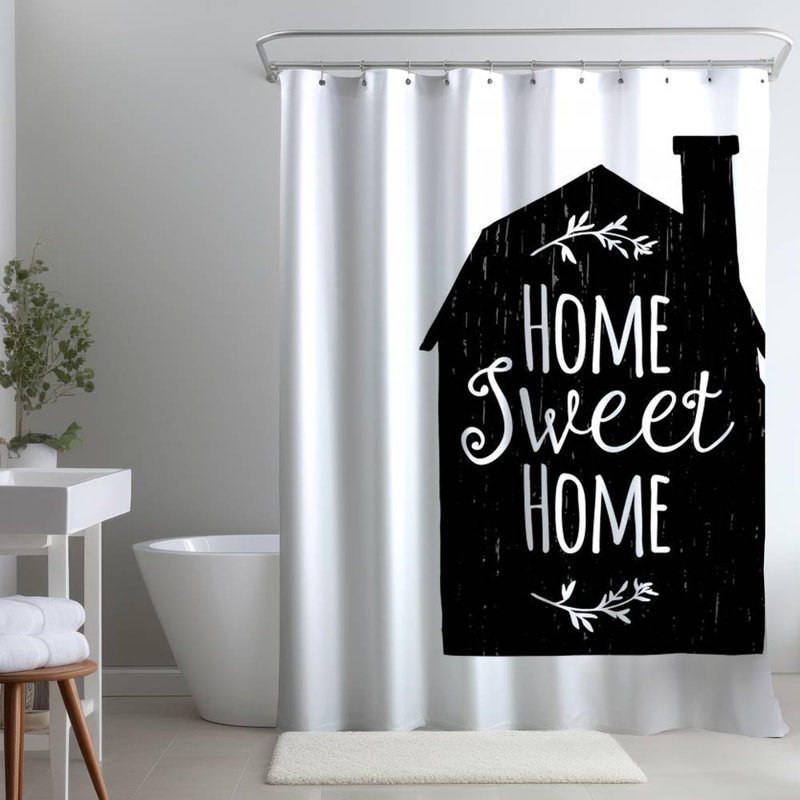 Shower Curtain QU37 – Polyester Shower Curtain, Dye Sublimation Print, 71" W × 74" L