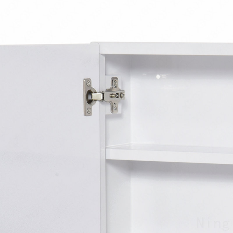 Armoire à pharmacie murale 22 po x 24 po à miroir avec cadre en acier et portes doubles