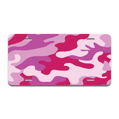 Pink Camo Aluminum Plate Frame