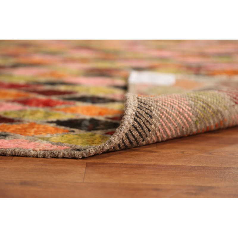 Tapis oriental marocain en laine à motif treillis 6 x 8
