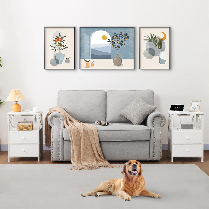 41cm W Metal Bedside Table