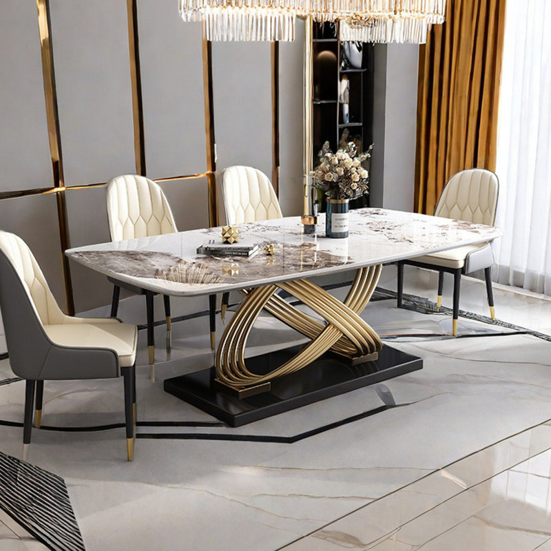 Ensemble de table de salle à manger rectangulaire de style nordique, H 29,5 po x L 70,9 po x l 35,4 po