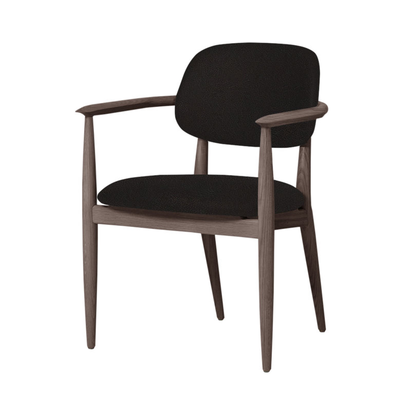 Chaise Slow de Space Copenhagen, Noyer à finition savonnée, Brun Milano 0972