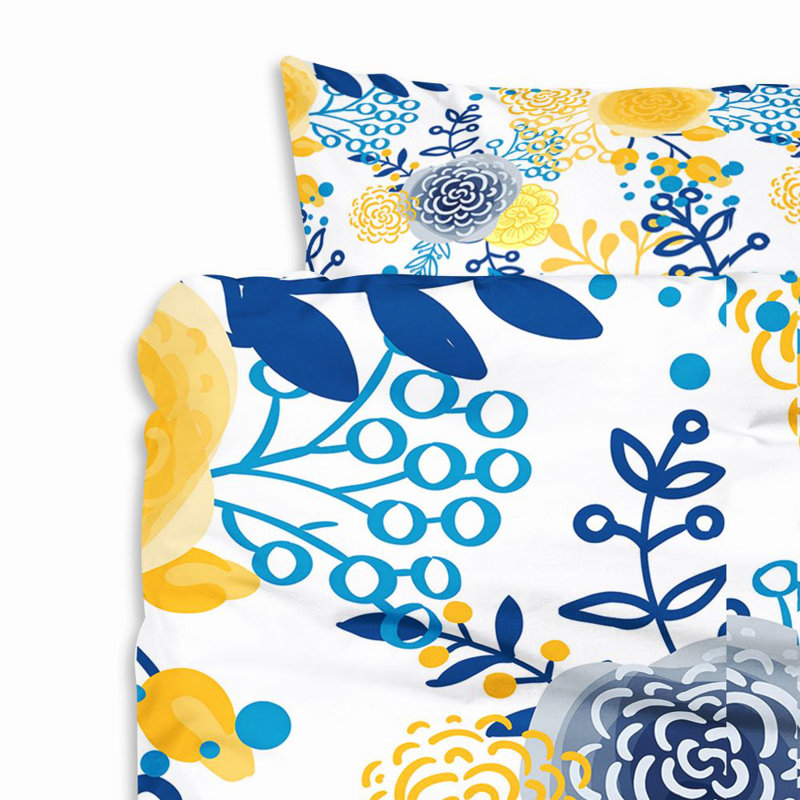 Polyester Floral Duvet Cover, King Duvet Cover + 2 Shams