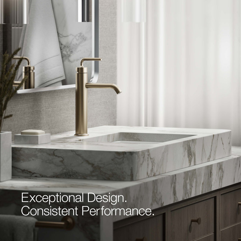 Purist® Vessel Sink Bathroom Faucet with Drain Assembly, Vibrant Brushed Bronze