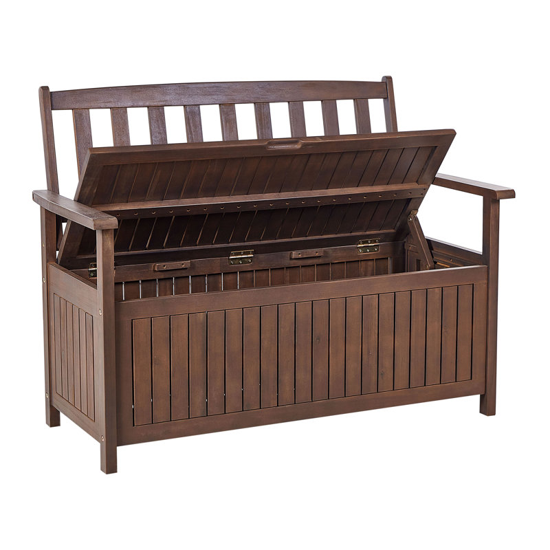 Esperance Solid Wood Acacia Outdoor Bench, Dark Brown, Grey