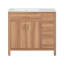 Meuble-lavabo compact en bois avec rangement spacieux et fermeture en douceur