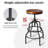 Vintage Industrial Bar Stool-Rustic Swivel Bar Stool-Round Wood Metal Stool-Counter/Bar Height Adjustable Pipe Stool-Cast Steel Stool 23.62"-29.52" (Set Of 4)