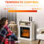 Foyer électrique 27 po - Chaufferette 1400 W avec effet de flamme, température réglable blanche 62 82, télécommande, minuterie, fonctionnement silencieux, chauffage, flamme 3D réaliste, intensité, température 82, semblable à un ventilateur