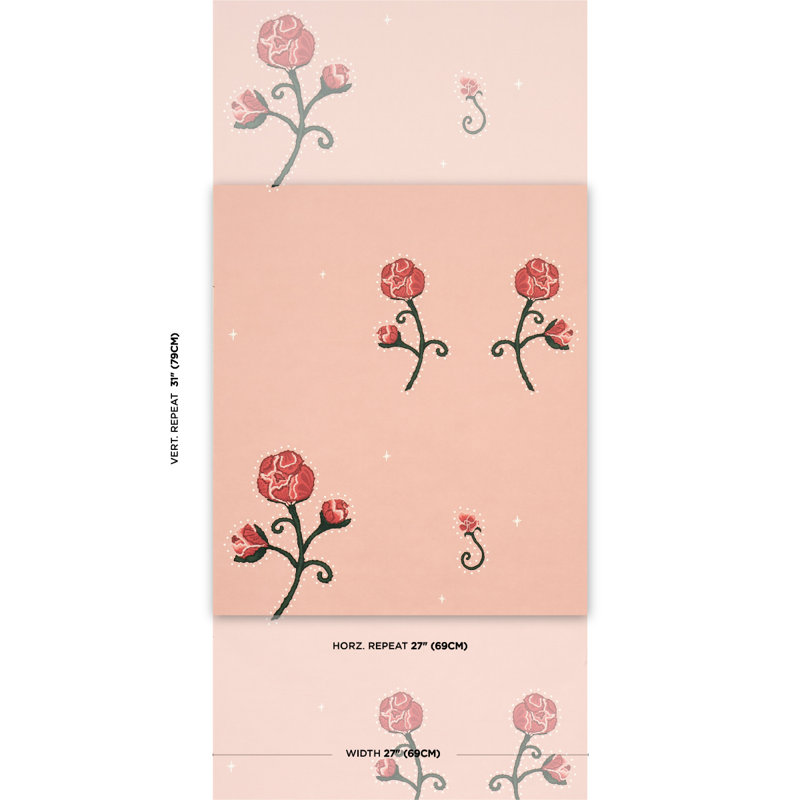 Schumacher X Backdrop Rhinestone Cowboy Wallpaper, Pink
