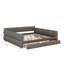 Structure de lit de jour rembourré avec port USB et 2 tiroirs, lit plateforme en laine d'agneau doux-399572267