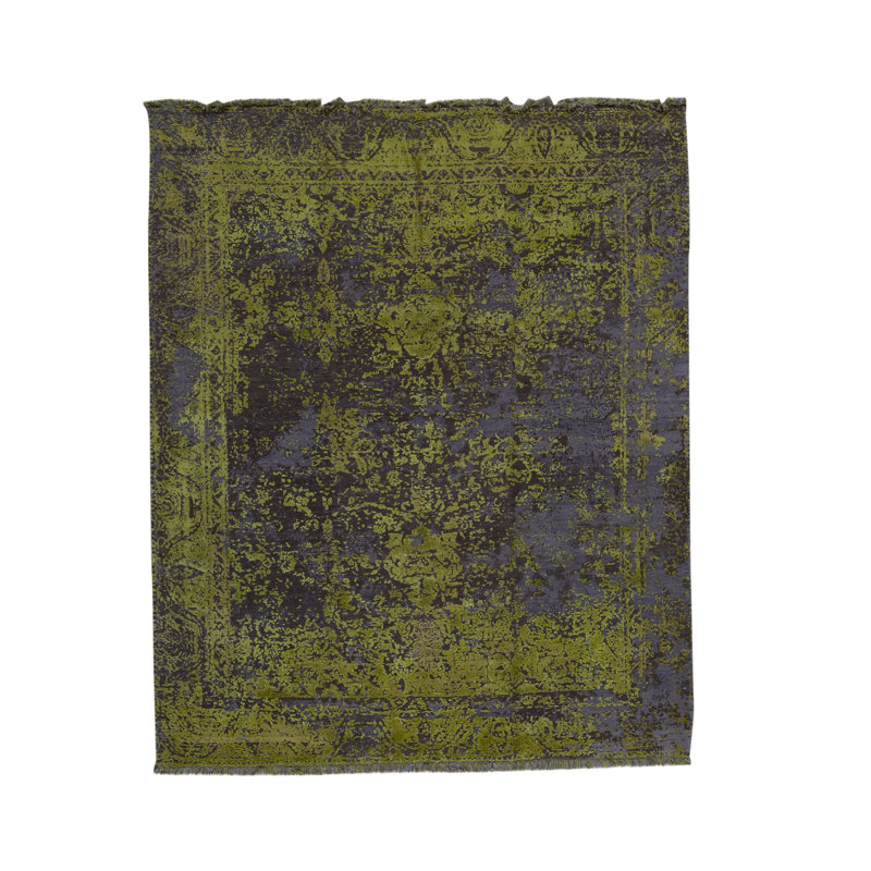 Tapis vert noué à la main de haute qualité