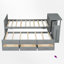 Lit plateforme simple en bois avec lit gigogne et rangement-106844953