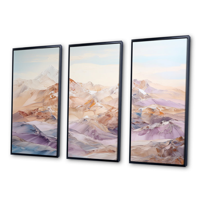 «Mountain Silent Beauty - Landscape Mountains», ensemble d'art sur toile, Cadre flottant noir, H 32 po x l 48 po x P 1 po