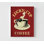 «Lucky Cup» par Catherine Jones, idée de cadeau pour les amateurs de café, art mural café, décor de cafétéria, impression rétro d'affiche de tasse à café, art de cuisine rouge