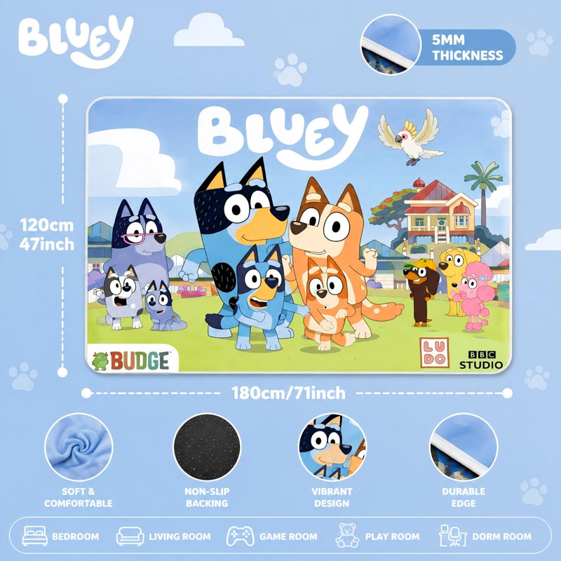 Tapis bleu Bluey Merch