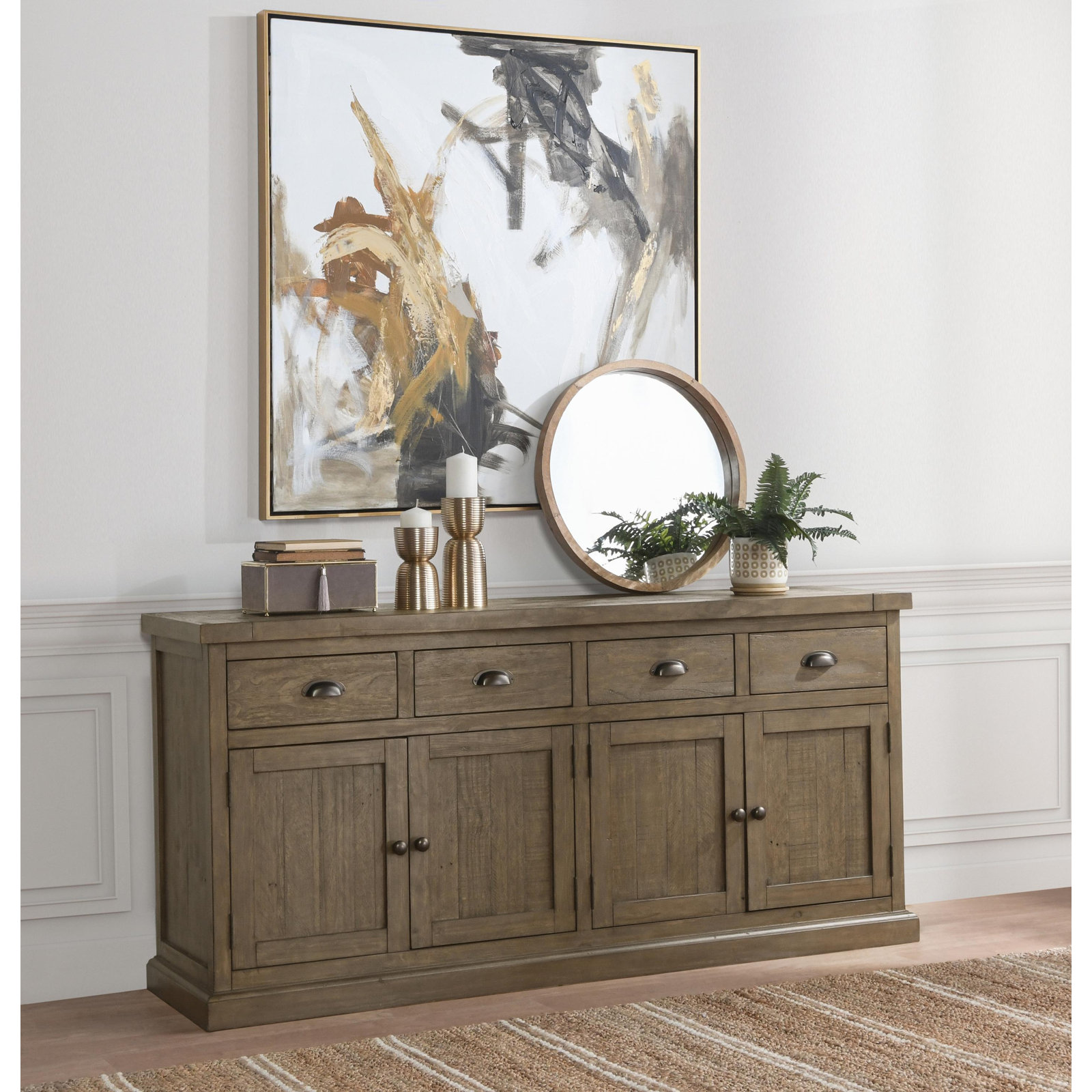 Kinston Pine Sideboard, Distressed Brown