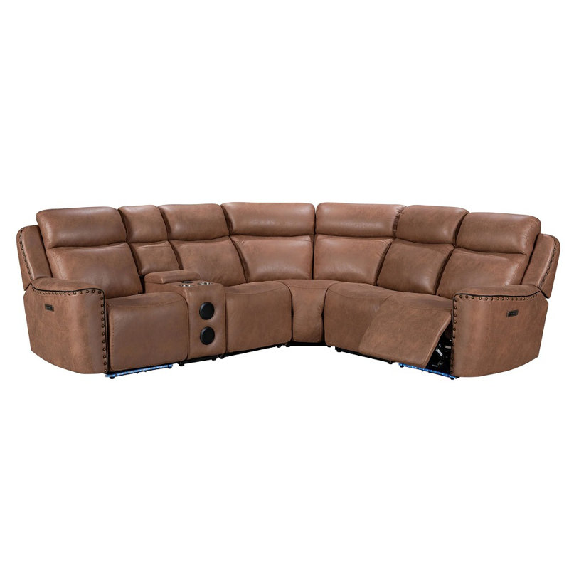 Canapé modulaire Reigate, Mélange de polyester brun