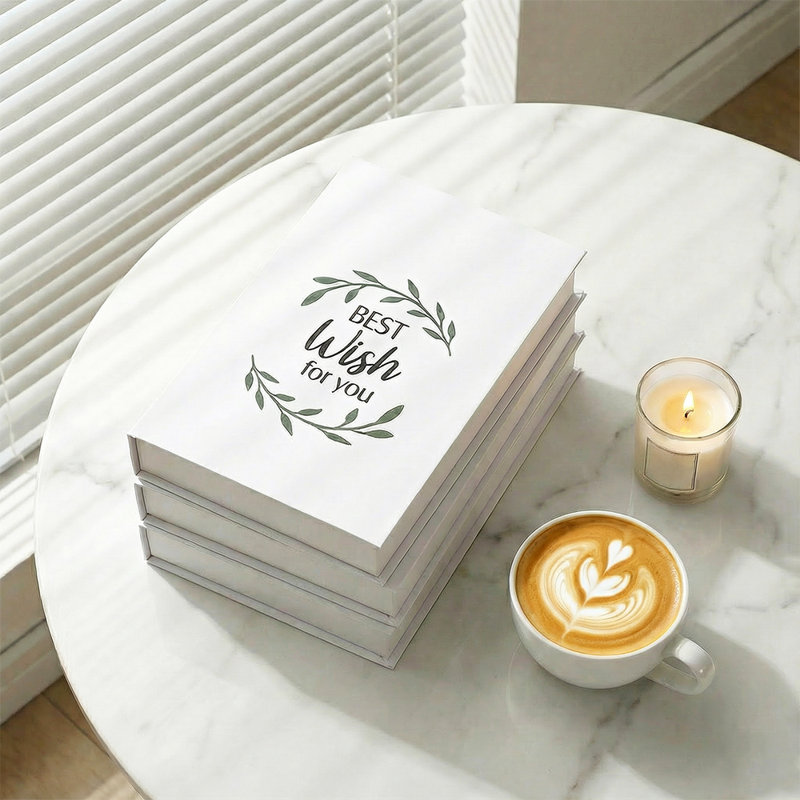 Ensemble de 3 boîtes à livres décoratives blanches