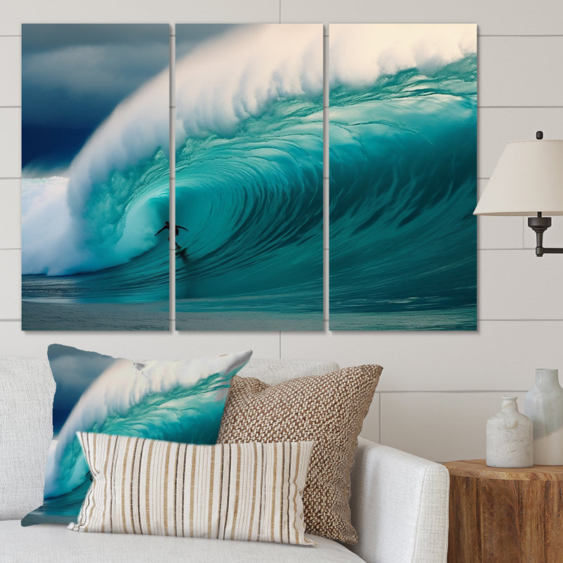 Hawaiian Waves Surf Dream I - Hawaii Wall Art Living Room Set, H 32 po x l 48 po x P 1 po