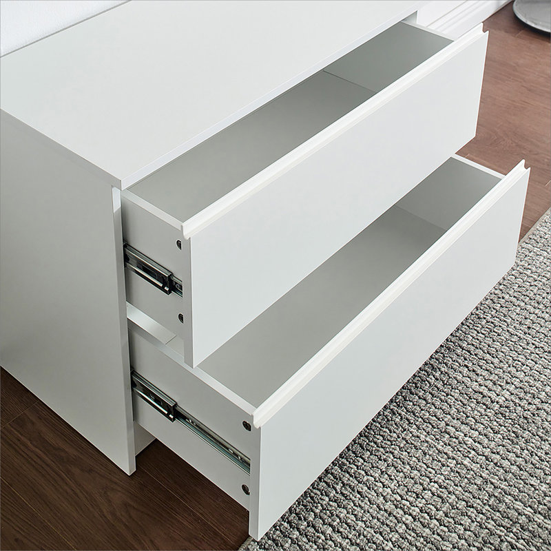 Système d'organisation en bois blanc Devi, Blanc
