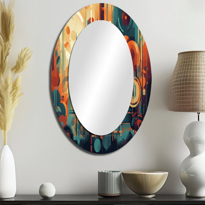 Miroir mural orange et bleu abstrait Nostalgia II