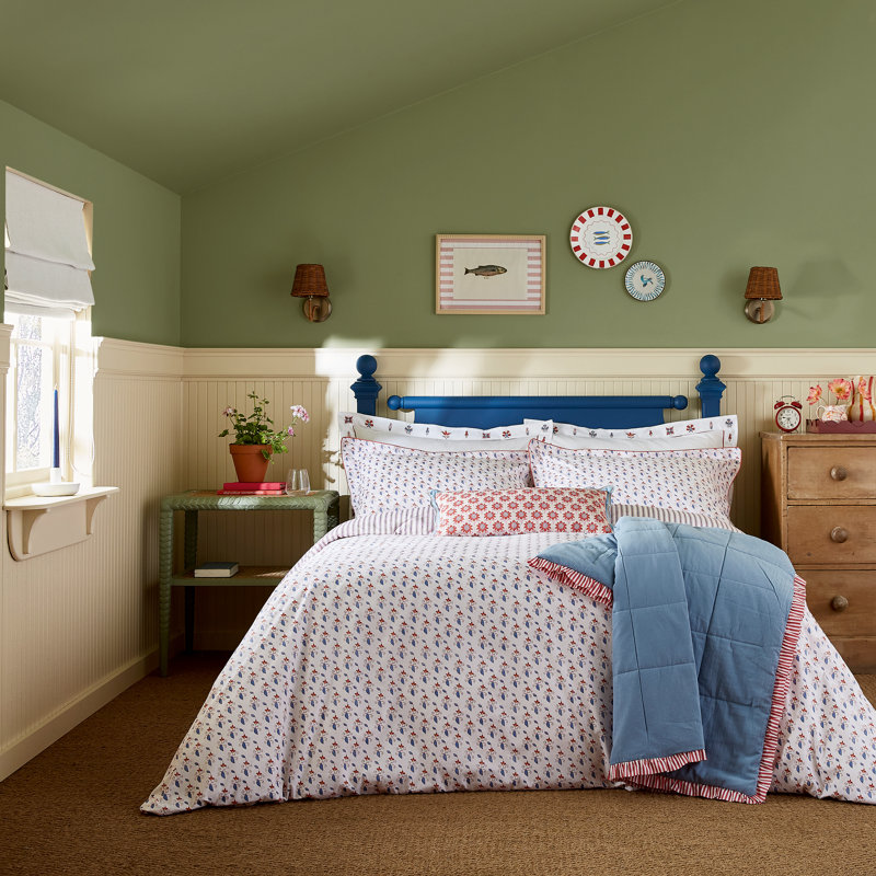 Vanessa Cotton Percale Cotton Duvet Cover Set, King Duvet Cover + 2 Pillowcases