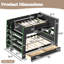 Full Over Full Over Full Platform Bunk Bed