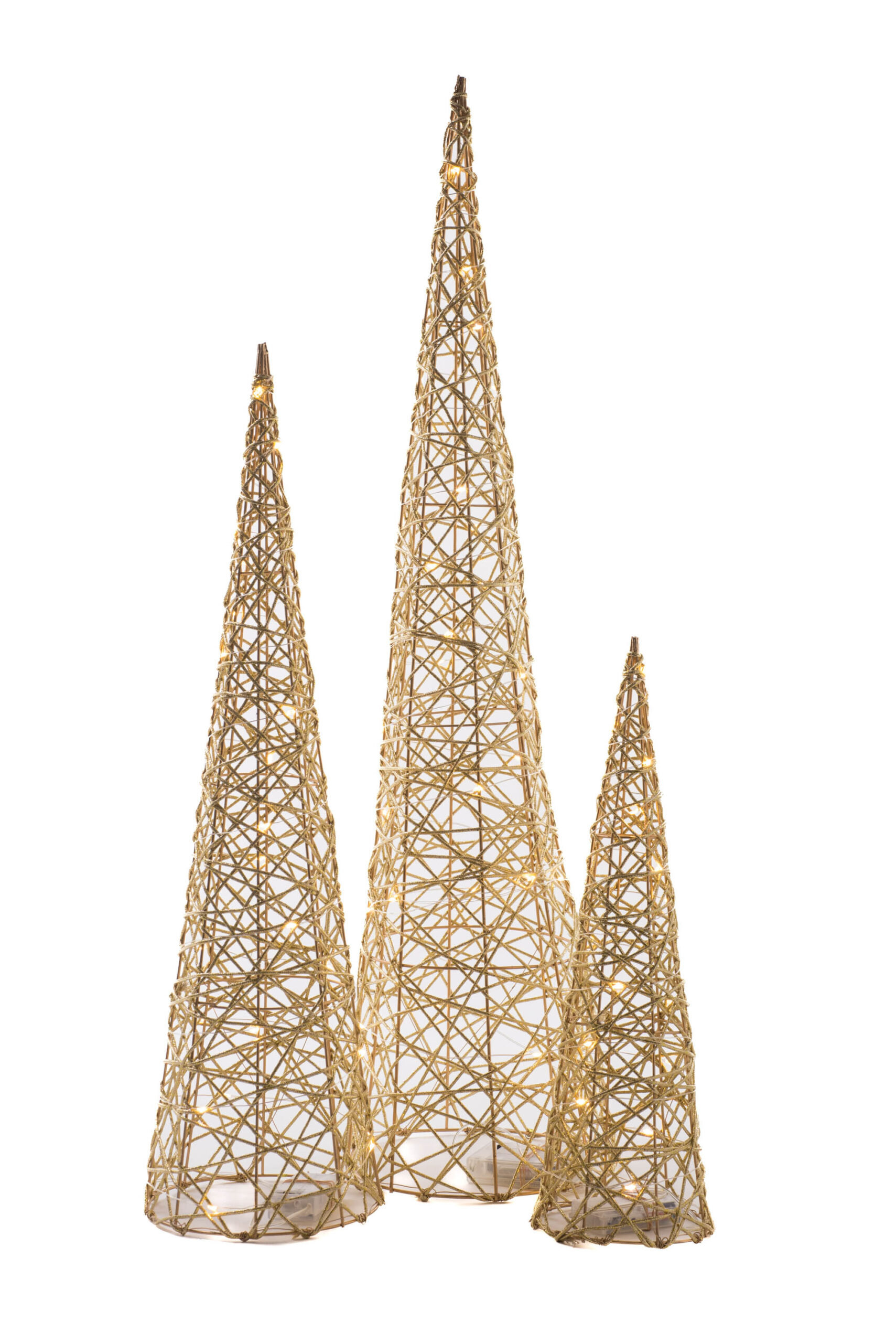 The Holiday Aisle® Silver Wireframe Glittered Cone Accent Lighted Tree ...
