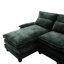Chenille en forme de U de 106 po pour le salon, canapé-lit à 4 places avec et coussins, doux et chenille, bois massif, ports de charge, espace modulaire avec repose-pieds mobile, canapé-lit, tissu, structure en bois,-747340160