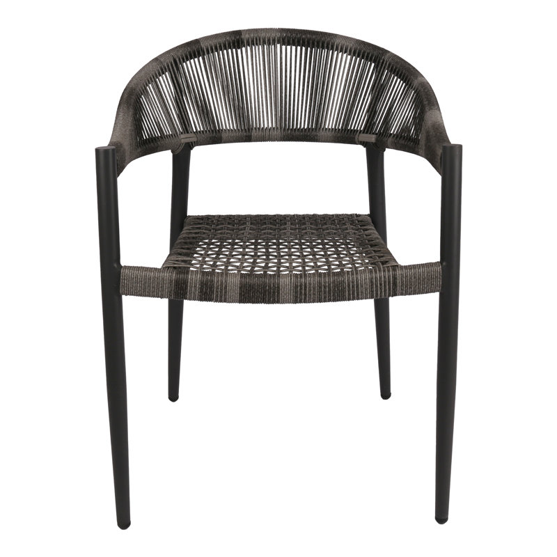 Chaise d'extérieur tissée noire